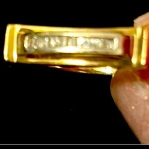 Baguette Diamond Ring Heavy solid real Gold